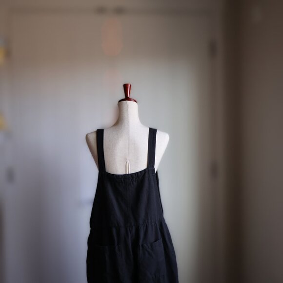 Able Jorja Soft Twill Jumpsuit Womens XL Black Festival Boho Closet Staple - Picture 2 of 7